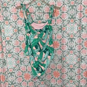 Dippin Daisy’s Palm Print Tropical Swimsuit